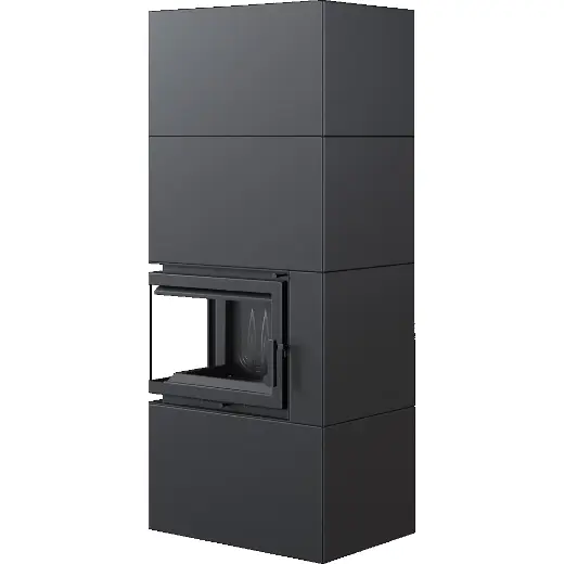 Каминокомплект SIMPLE Box черный с топкой BS, левый угол