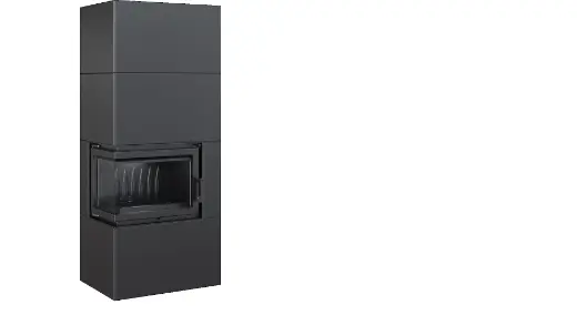 Каминокомплект SIMPLE Box черный с топкой BS, левый угол — фото 2