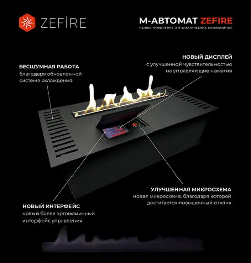 Автоматический биокамин Zefire M 600 шлифованный — фото 2
