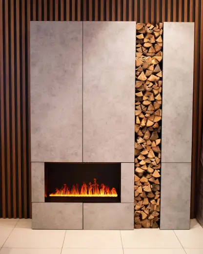 Встраиваемый электрический Schönes feuer 3D-камин FireLine 800 (черная панель) — фото 2