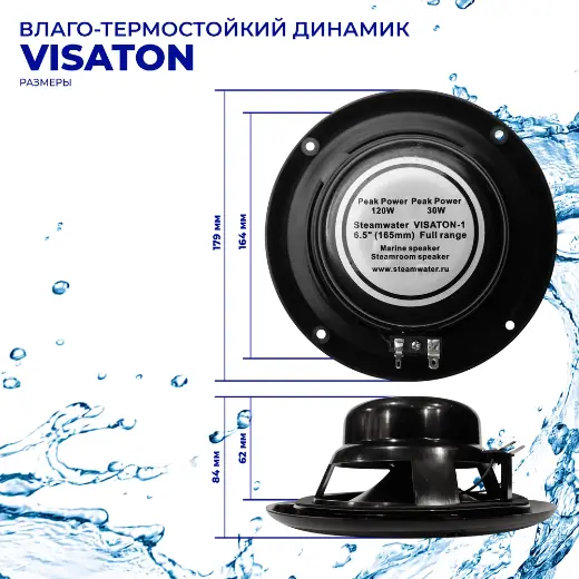 Влагостойкий динамик Steam & Water - VISATON 1 (черный) — фото 2