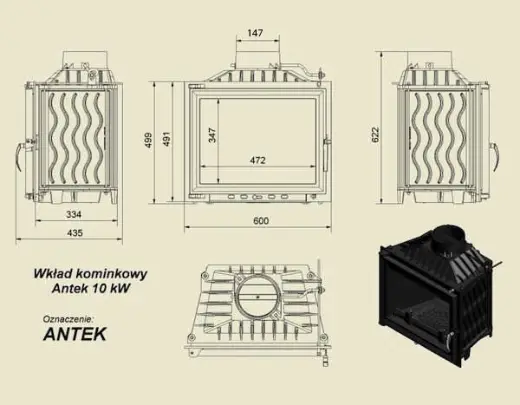 Чугунная топка Kratki Antek 150 — фото 2