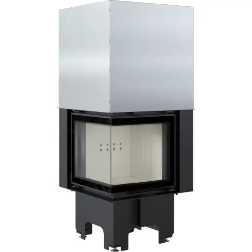 Стальная топка Kratki VNL 480/480 BS G (угловая, стекло слева, с подъёмом)