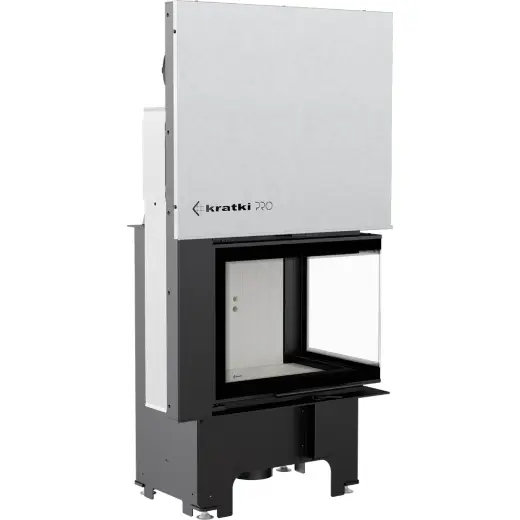 Стальная топка Kratki VNP 610/430 BS G (угловая, стекло справа, с подъёмом)