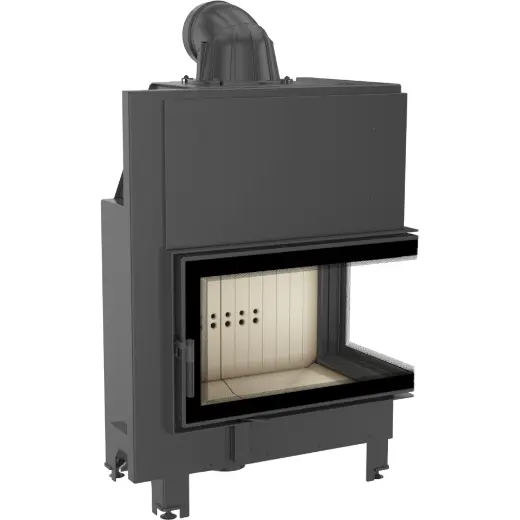 Стальная топка Kratki MB0 P BS SG 15 (угловая, правая, гнутое стекло)